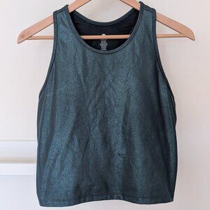 Senita Athletics Vinyasa Crop Top Pacific Shimmer Womens XL Blue Green Aqua Tank